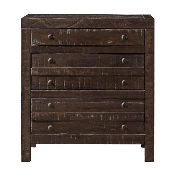 Wooden Nightstand With Three Drawers, Brown