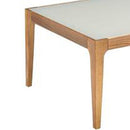 BM191256 - Wooden Frame Rectangular Coffee Table With Beveled Tempered Glass Top, Brown And Clear