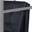 Adjustable Metal Futon With Faux Leather Upholstered Tufted Details And Casters, Black