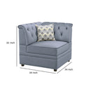 Fabric Upholstered Wooden Modular Wedge With Button Tufted Details, Gray