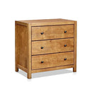 Transitional Style Wooden Dresser With Three Spacious Drawers, Brown - BM203367