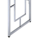 Wood And Metal Vanity Desk With Lift Top Compartments,Silver And Brown