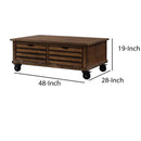 Wooden Coffee Table With Drop Down Storage And Caster Wheels, Brown