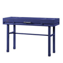 Industrial Style Metal And Wood 1 Drawer Vanity Desk, Blue - BM204624