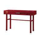 industrial Style Metal And Wood 1 Drawer Vanity Desk, Red