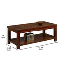 Traditional Coffee Table With Rectangular Top And Tapered Legs, Brown