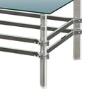 Glass And Metal Coffee Table With Tubular Legs, Silver And Clear