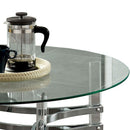 Coffee Table With Acrylic Legs And Metal Supports, Silver And Clear