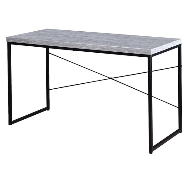 Sled Base Rectangular Table With X Shape Back And Wood Top, White And Black - BM209631