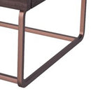 1 Drawer Wooden Nightstand With Rectangular Steel Frame Support, Dark Brown