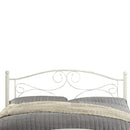 Metal Full Size Platform Bed With Scrollwork Details, White