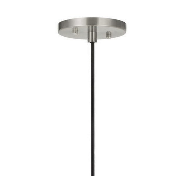 Hexagonal Metal Frame Single LED Light Pendant With Glass Diffuser, Gray - BM220651