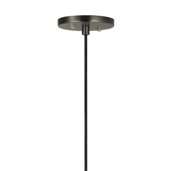 Hexagonal Metal Frame Single LED Light Pendant With Glass Diffuser, Black - BM220652