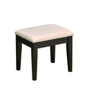 Wood And Fabric Vanity Set With Tilting Vertical Mirror, Brown And White