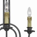 3 Bulb Candle Style Uplight Chandelier With Metal Frame, Black And Brass - BM223037
