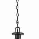 3 Bulb Uplight Chandelier With Metal Frame And Glass Shade, Black And White - BM223047