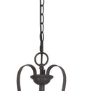 3 Bulb Uplight Chandelier With Metal Frame And Glass Shades, Gray And Bronze - BM223077