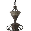 5 Light Metal Candle Chandelier With Scrolled Details, Gray And Brown - BM223596
