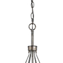 3 Bulb Pendent With Round Burlap Shade And Metal Frame, Beige - BM223631