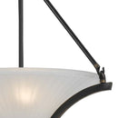 3 Bulb Pendant With Glass Shade And Metal Frame, Black And White - BM223638