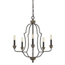 Sculpted Metal Frame Chandelier With Candelabra Base Sockets, Black - BM224726