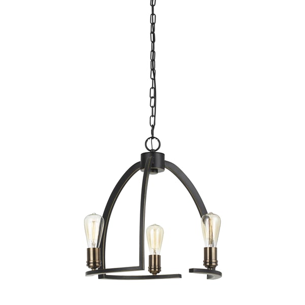 3 Coinciding Metal Chandelier With 6 Feet Chain, Black - BM224820