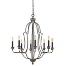 60 X 8 Watt Metal Chandelier With Tubular Frame, Textured Bronze - BM224891