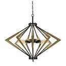 9 Bulb Metal Frame Chandelier With Boomerang Design, Black And - BM225625