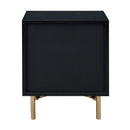 3 Drawer Nightstand With Waved Recessed Fronts, Black And Gold