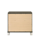 2 Drawer Wooden Nightstand With Mirror Accent And Acrylic Legs, Taupe Brown - BM225965