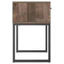 Single Drawer Wooden Nightstand With Metal Legs, Brown And Black