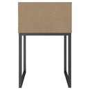 Single Drawer Wooden Nightstand With Metal Legs, Brown And Black