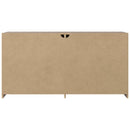 6 Drawer Wooden Dresser With Sled Base, Beige