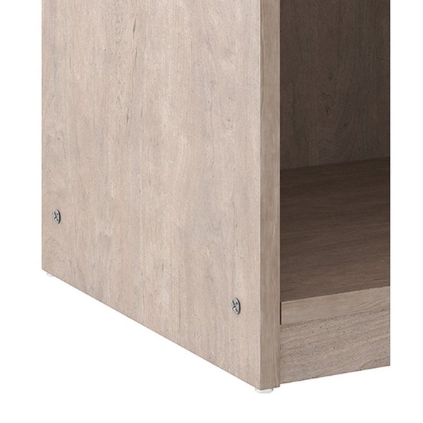 Single Drawer Wooden Nightstand With Open Shelf, Beige