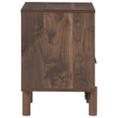 Single Drawer Wooden Nightstand With Grain Details, Brown