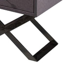 1 Drawer Wooden Nightstand With X Shaped Metal Base, Gray And Chrome