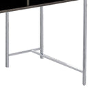 Wooden Desk With Metal Base And Open Compartments, Brown