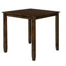 5 Piece Wooden Counter Height Set With Square Table, Brown