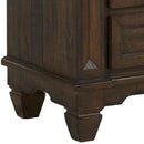 30 Inch 3 Drawer Wooden Nightstand With Molded Details, Brown