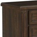 30 Inch 3 Drawer Wooden Nightstand With Molded Details, Brown