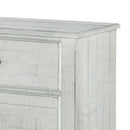 28 Inch 2 Drawer Plank Style Nightstand, Weathered White