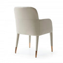 Leatherette Armchair With Horizontal Channel Tufted Curved Back, Cream