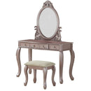 Vanity Set With Curved Legs And Three Drawers