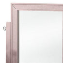 Vanity Set With Tapered Legs And Five Drawers, Rose Gold