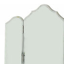 3 Drawer Wooden Carved Vanity Set With Curved Legs, Silver