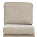 Fabric Upholstered Armless Chair With Welt Trim, Beige