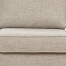 Fabric Upholstered Armless Chair With Welt Trim, Beige