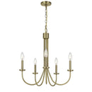 Metal Chandelier With 5 Candelabra Holders, Gold - BM233250