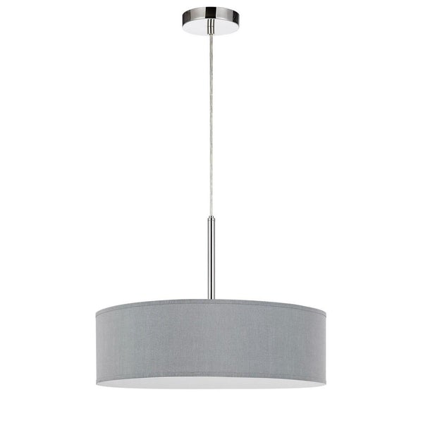 Integrated LED Dimmable Pendant Lighting With Fabric Drum Shade, Gray - BM233255