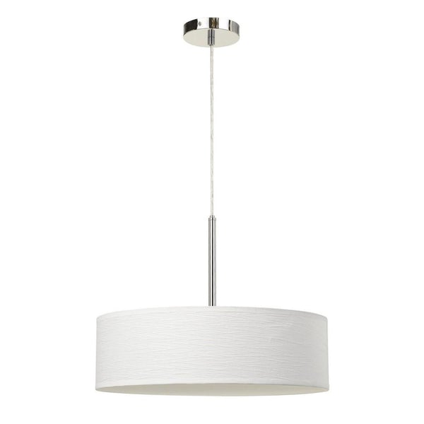 Integrated LED Dimmable Pendant Lighting With Fabric Drum Shade, Silver - BM233256